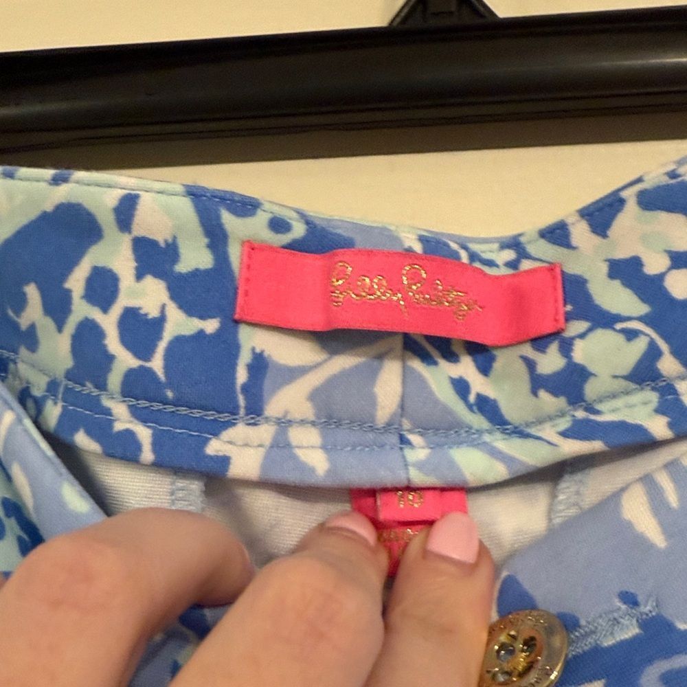 Lilly Pulitzer Kelly Knit Skinny Ankle Pants Turtley Awesome Blue Peri Size 10 - Picture 2 of 4